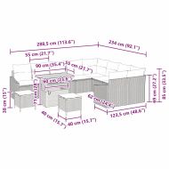 Градински Софа Комплект с възглавница 13 pcs Сив Полиратан