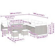 Градински Софа Комплект с възглавница 14 pcs Сив Полиратан