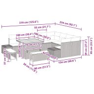 Градински Софа Комплект със съхранение 12 pcs Черно Полиратан