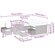 Градински Софа Комплект със съхранение 12 pcs Бежово Полиратан