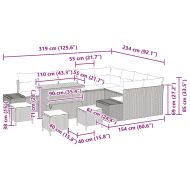 Градински Софа Комплект със съхранение 13 pcs Черно Полиратан