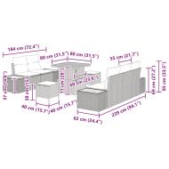 Градински Софа Комплект с възглавница 8 pcs Бежово Полиратан