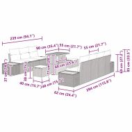 Градински Софа Комплект с възглавница 10 pcs Бежово Полиратан