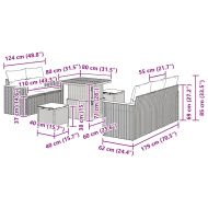 Градински Софа Комплект с възглавница 8 pcs Бежово Полиратан