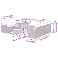 Градински Софа Комплект с възглавница 10 pcs Бежово Полиратан