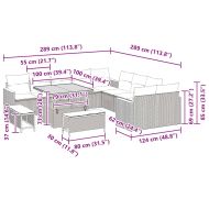 Градински Софа Комплект 13 pcs Черно полиратан