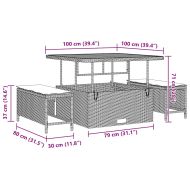 Градински Софа Комплект с възглавница 9 pcs Бежов и Светло Сив