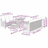 Градински Софа Комплект с възглавница 10 pcs Черно и кремаво