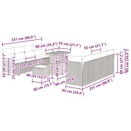 Градински Софа Комплект 11 pcs бежово и светлосиво