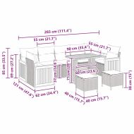 Градински Софа Комплект с възглавница 10 pcs бежово и кремаво