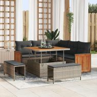 Градински Софа Комплект с възглавница 8 pcs Сив