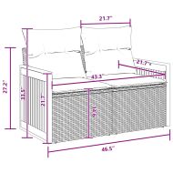Градински Софа Комплект с възглавница 8 pcs Черно