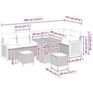 Градински Софа Комплект с възглавница 9 pcs Бежов и Светло Сив