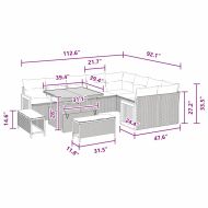 Градински Софа Комплект 12 pcs Черно 100 x 100 x 71 cm