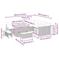 Градински Софа Комплект с възглавница 12 pcs бежово и кремаво