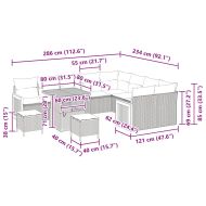 Градински Софа Комплект 12 pcs бежово и светлосиво