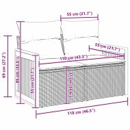 Градински Софа Комплект 12 pcs Черно 90 x 55 x 71 cm