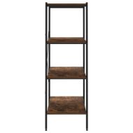 4-етажна етажерка, черно и естествено, 80x40x130 см