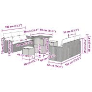 Градински Софа Комплект с възглавница 9 pcs бежово и кремаво