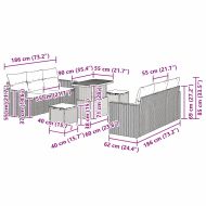 Градински Софа Комплект с възглавница 9 pcs бежово и кремаво