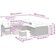 Градински Софа Комплект с възглавница 13 pcs бежово и кремаво