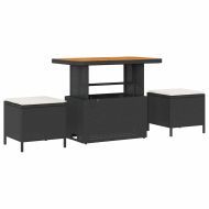 Градински Софа Комплект с възглавница 10 pcs Черен и кремав