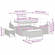 Градински Софа Комплект с възглавница 8 pcs Бежов и кремав
