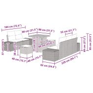 Градински Софа Комплект с възглавница 8 pcs Бежов и кремав