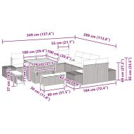 Градински Софа Комплект 13 pcs Светло сиво и тъмно сиво