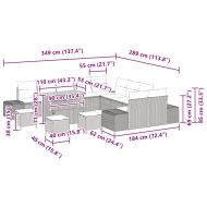 Градински Софа Комплект с възглавница 13 pcs Черно