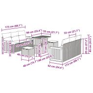 Градински Софа Комплект 9 pcs Бежово полиратан