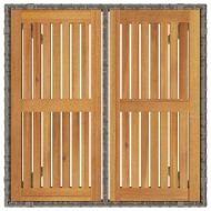 Комплект за хранене в градината 5 pcs Сив полиратан