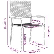 Комплект за хранене в градината 9 pcs Сив полиратан