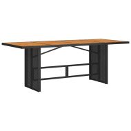 Комплект за хранене в градината 7 pcs Черно полиратан