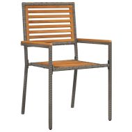 Комплект за хранене в градината 3 pcs Сив полиратан