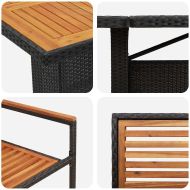 Комплект за хранене в градината 11 pcs Черно полиратан