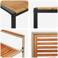 Комплект за хранене в градината 9 pcs Бежово полиратан