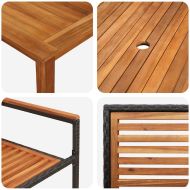 Комплект за хранене в градината 7 pcs Черно Полиратан