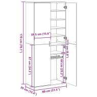 Шкаф с рафт Старо дърво 80 x 39 x 178 см Инженерно дърво