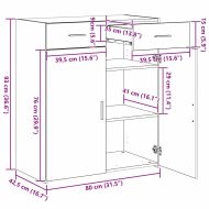 Шкаф за съхранение с чекмедже дъб артизан 80 x 42.5 x 93.5 см