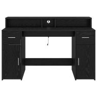 Бюро с чекмедже Черен дъб 140 x 55 x 91 см Инженерно дърво