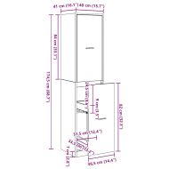 Аптекарски шкаф Черен дъб 40 x 41 x 174.5 см Инженерно дърво