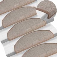 Изтривалки за стълби, 20 бр., 65x24x4 см, светлокафяви, полукръгли, големи