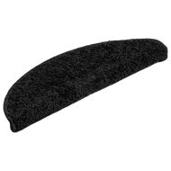 Изтривалки за стълби, 30 бр., 56x17x3 см, черни, полукръгли