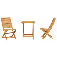 Сгъваем комплект мебели за бистро 3 pcs Кафяво