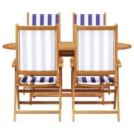 Комплект за хранене в градината 5 pcs Син и бял