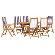 Комплект за хранене в градината 7 pcs Син и бял