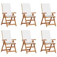 Градински стол с възглавница 6 pcs Кафяво 57 x 71.5 x 104см