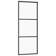 Плъзгаща се врата с обков черна 76x205 см ESG стъкло