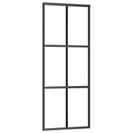 Плъзгаща се врата с обков черна 76x205 см ESG стъкло
